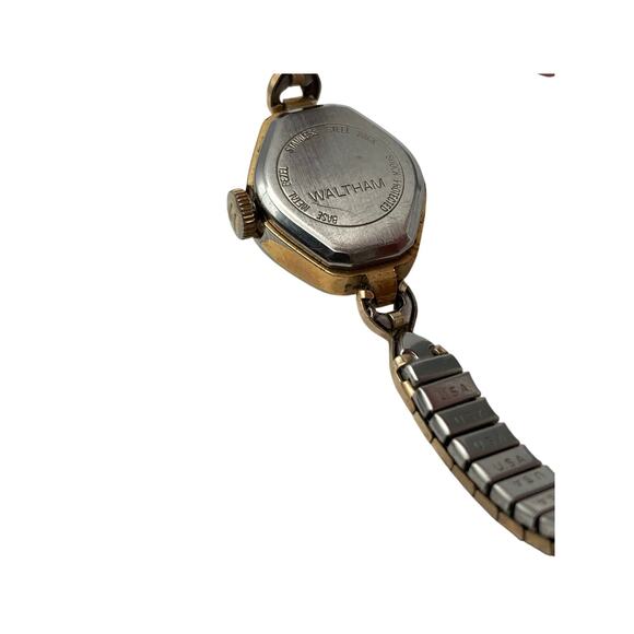 VTG Waltham Mechanical 17 Jewels Working Wind-Up 18mm Watch Expandable Band - Picture 4 of 7